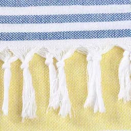 Рушник пештемаль Lovely Svi бавовняний, пляжний, хамам, spa - XХL 100x180 см Yellow/Blue Stripes (8032025) - мініатюра 5
