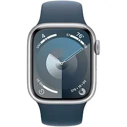 Годинник Apple Watch Series 9 GPS, 41mm, Silver, Storm Blue Sport Band, M/L (Grade C) Seller Refurbished - мініатюра 2