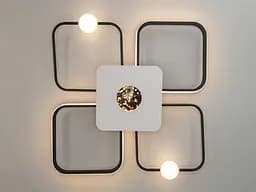Люстра стельова LED Diasha MX2990-2+2B WH+BK, 55W, чорна+біла, сучасний стиль для вітальні, спальні, кухні, 60 см - мініатюра 2