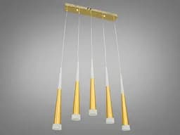 Люстра стельова LED Diasha 3002/5G, 18W, золота, сучасний стиль для високих стель, 5 ламп, 990 лм, IP20 - мініатюра 3