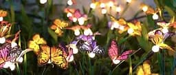 Світильники Sun Lamp садові на сонячних батареях світлове вікно із зеленим листям та метеликами 2 шт - мініатюра 9