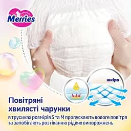 Підгузки-трусики Merries дихаючі M 6-11 кг 62 шт. - мініатюра 11