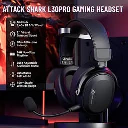 Навушники ATTACK SHARK L30PRO, об'ємний звук 7.1, драйвери 50 мм - Чорні - мініатюра 8