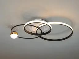 Стельова люстра LED Diasha MX2987-3L WH+BK Rings, 55W, біло-чорний, сучасний стиль для коридору, спальні, вітальні - мініатюра 2