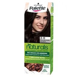 Стойкая крем-краска для волос Palette Naturals 3-0 темно-каштановый без аммиака 110 мл
