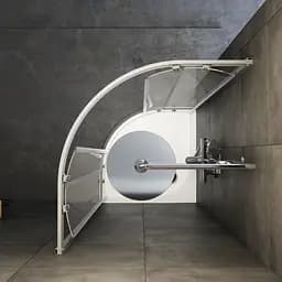 Душове огородження 5-corner Pivot AM.PM Gem 90×90 см, без піддону, хром профіль W90UG-405-9090-MT - мініатюра 3