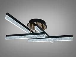 Сучасна стельова LED-люстра Diasha SX1012/4BK, чорна, 42W, акрилові світлові планки - мініатюра 3