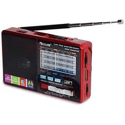 Радіоприймач з MP3 плеєром від флешки, Golon RX-2277, Червоний, з USB + Micro SD і акумулятором (ST)