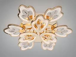 Стельова LED люстра Diasha 8148/6+3G золото, 9 модулів, 185 Вт, 80 см, 16-25m2 - мініатюра 3
