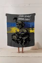 Плед плюшевий патріотичний 3D Герой України 160х200 см - мініатюра 2