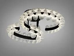 Сучасна стельова LED люстра Diasha 2511/500+400BK чорна 80W з пультом 14 м2 - мініатюра 3