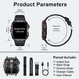 Розумний смарт годинник Smart Expert Nano Steel + 2 ремінця (Чорний) - мініатюра 7