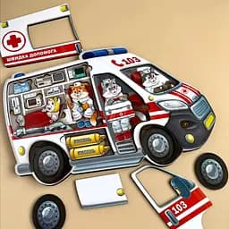 Дерев'яний пазл-сортер Швидка допомога Ubumblebees 1х32х23 см det0009923 - мініатюра 7