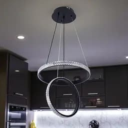 Люстра стельова LED Levistella 7871222 (400+300) BK, 40W, чорний, сучасний стиль - мініатюра 2