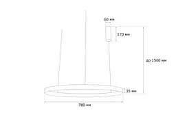 Підвісний світильник MJ-Light RING 78 60W 4000K SBK 11005 - мініатюра 5