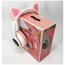 Бездротові дитячі навушники Cat Ear STN-28 Bluetooth з котячими вушками, що світяться рожеві - мініатюра 9