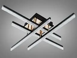 Сучасна стельова LED-люстра Diasha SX1010/4BK, чорна, 60W, акрилові перетинні світлові планки - мініатюра 5