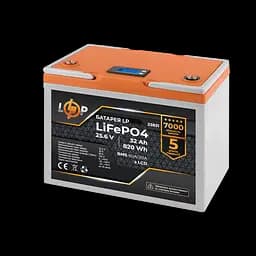 Акумулятор LP LiFePO4 25,6V - 32 Ah (820Wh) (BMS 60А/30A) пластик LCD - мініатюра 2