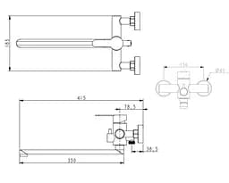 Змішувач для ванни Brinex Pure 005 Nickel BRIPUR005NKL - мініатюра 7