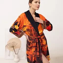 Халат жіночий з плюшевого велюру ексклюзивний Africa 18127 L-XL - мініатюра 5