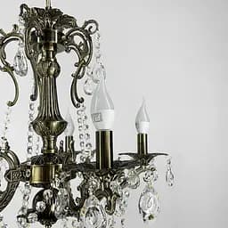 Підвісна кришталева люстра Crystal Life у бронзовому корпусі на 5 ламп Line.F 11549/5 - мініатюра 2