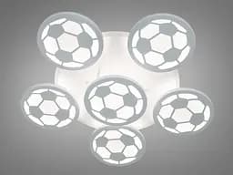 Люстра стельова LED Diasha 8065/5+1WH, 105W, 3200K-6500K, білий акрил, сучасний стиль для дитячої, коридору, кафе - мініатюра 3