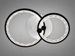 Стельова LED-люстра Diasha 8180/2BK 3color з пультом і димером, чорна, 55 W, 3025 lm, круглі акрилові LED-кільця 53x33 см - мініатюра 4