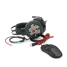 Комплект миші та навушники Jedel CP06. Навушники: φ50 мм, мікрофон, RGB, кабель 2.0 м. Миша: DPI 800/1200/1600/2000, RGB, кабель 1.5м. Black. Box - мініатюра 3