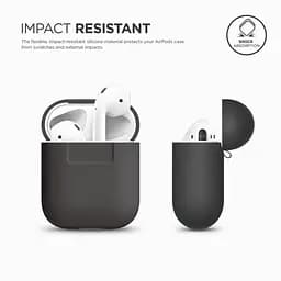 Чохол Elago Silicone Dark Grey для AirPods темно-сірий (EAPSC-DGY) - мініатюра 2