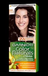Краска для волос Garnier Color Naturals, тон 2.0 (Элегантный чёрный), 110 мл (C4432826)