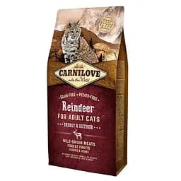 Сухий корм для активних котів Carnilove Cat Raindeer Energy&Outdoor, з північним оленем, 6 кг - мініатюра 1