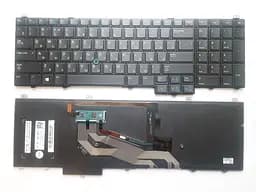 Клавіатура для ноутбуків Dell Latitude E5540 Series чорна з трекпоінтом, з підсвічуванням RU/US High