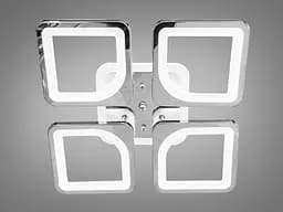 Стельова LED-люстра Diasha S8060/4HR 3color з пультом і димером, хром, 80W, 4400 lm, квадратні акрилові плафони 37,7x37,7 см - мініатюра 3