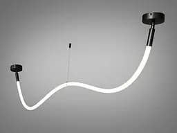 Стельова люстра LED Diasha SY9610-1500BHR Шланг 17W, 3000K, чорний хром, для коридору, спальні, кухні, кафе - мініатюра 2