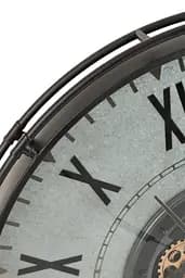 Настінні годинники J-line круглі в металевому корпусі сірі із золотистим механізмом 109 см (2920) - мініатюра 2