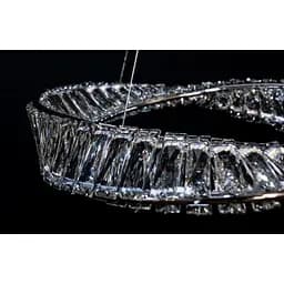Підвісна LED-люстра кільце Linisoln 548-500 CH 55W, діаметр 50 см, метал і кришталь - мініатюра 5