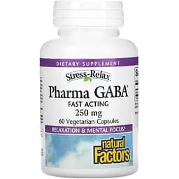 Гамма-аминомасляная кислота Natural Factors Stress-Relax Pharma GABA 250 мг 60 вегетарианских капсул