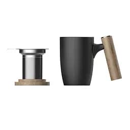 Чашка-заварник DHPO Wooden Brew Mug TM450-05A 450 мл Чорний - мініатюра 2