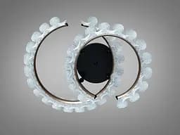 Сучасна стельова LED люстра для спальні Diasha 2511/500+400CG золото 80W з пультом 14 м2 - мініатюра 4