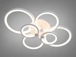 Стельова LED-люстра Diasha 8022/6WH 110W, 6 кілець, 3 кольори світла, Ø58x80 см, диммер, пульт - мініатюра 4