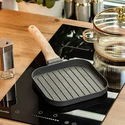 Сковорода-гриль з антипригарним покриттям 18,3x18,1x2 см, сірий Breakfast HP39568C - мініатюра 2