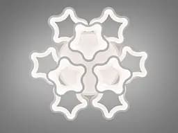Сучасна LED люстра в спальню з пультом Diasha 1660/6+3WH біла димер 135W 55 см 3 режими світла - мініатюра 3