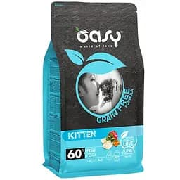 Беззерновий сухий корм Oasy Cat Grain Free Kitten для кошенят біла риба з яблуком та гарбузом 1.5 кг