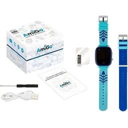 Дитячий годинник - телефон AmiGo GO005 Thermometer 4G WI-FI блакитні - мініатюра 9