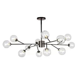 Люстра лофт із білими кулями Levistella 7529806-12 BK+CL - мініатюра 2