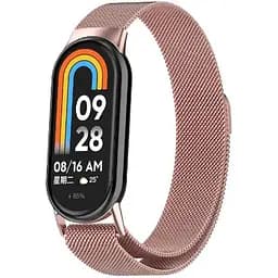 Ремінець DK для Xiaomi Mi Band 8 Metal Milanese Loop Magnetic (015814) (pink rose) - мініатюра 2