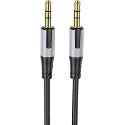 Кабель - адаптер Borofone BL19 - аудіо шнур перехідник Mini Jack 3.5 мм 1 м чорний - мініатюра 2