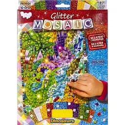 Креативное творчество "Блестящая мозайка" GLITTER MOSAIC БМ-03 Danko Toys, в коробке Dinosaurs Вид 9