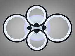 Люстра LED Diasha 8022/4BK, 70W, 3200K-6000K, акрил, чорний метал, сучасний стиль для дому - мініатюра 2