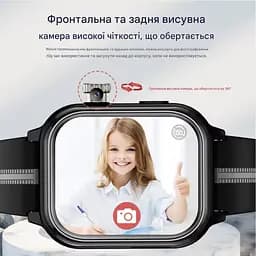 Дитячий смарт-годинник Wonlex KT39 годинник-телефон з відеодзвінком GPS WI-FI і SIM-картою Black (19136) - мініатюра 4